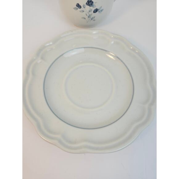 Pfaltzgraff Poetry Blue Rose Vintage Cup And Saucer Glossy Coffee Tea - Picture 3 of 12